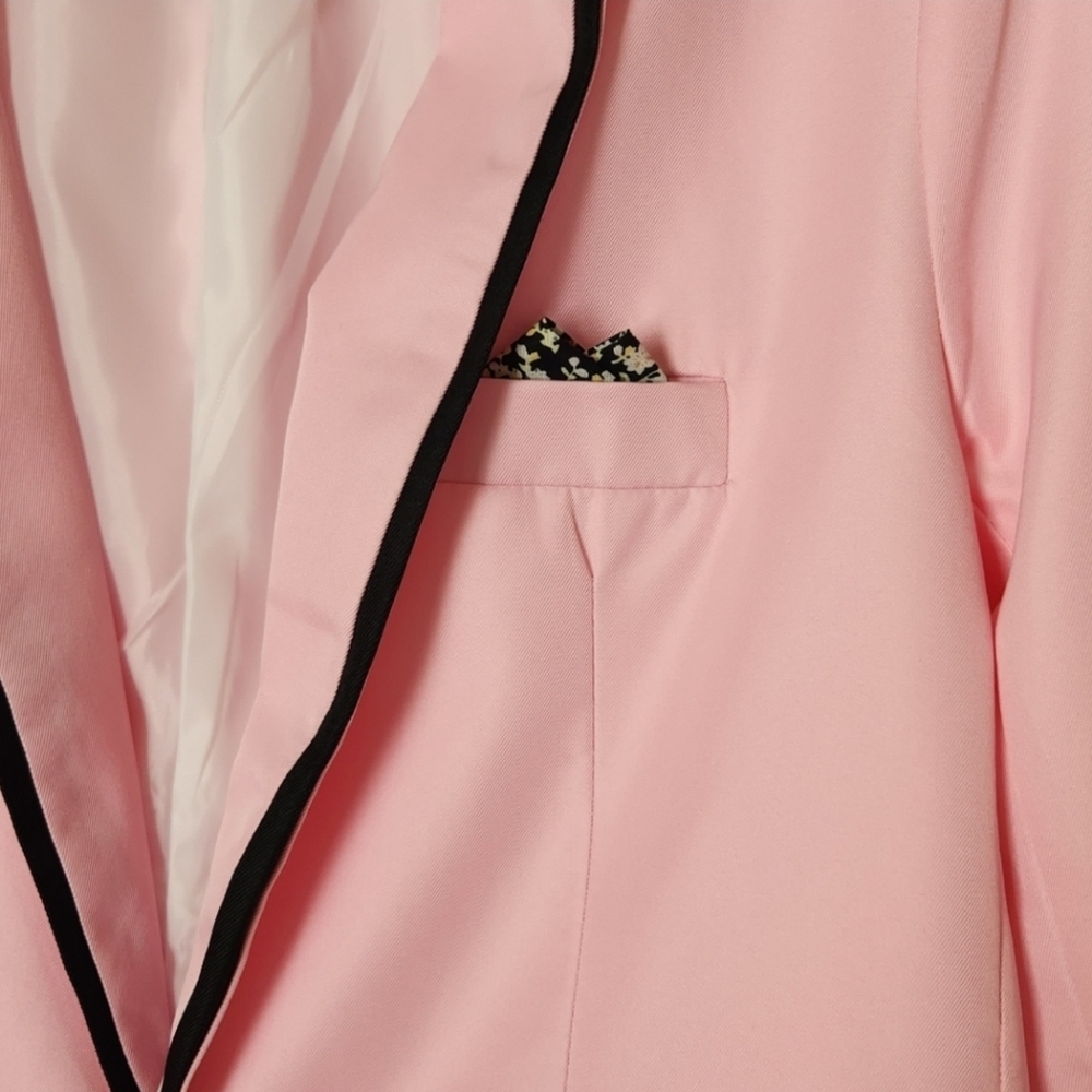 Cloudstyle Mens Casual Slim Fit Suit Jacket (Pink) - Picture 5 of 14